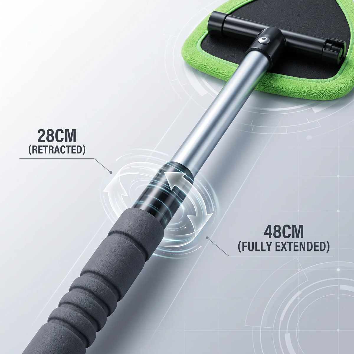 🚗 Extendable Windshield Cleaner – 180° Rotating Head & 4 Washable Pads