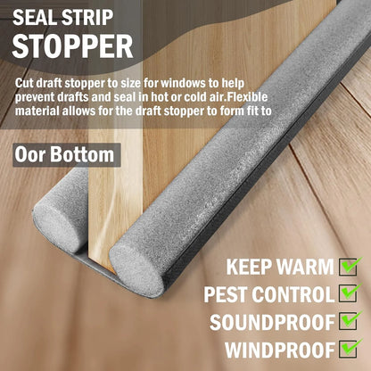 Under-Door Draft Guard – Noise-Reducing Weather Seal for Year-Round Comfort 🚪 Grey