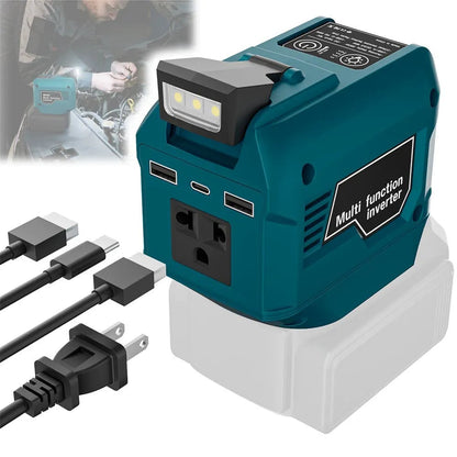🪫250W Portable Power Inverter – Turn 18V–21V Tool Batteries Into 220V AC Power
