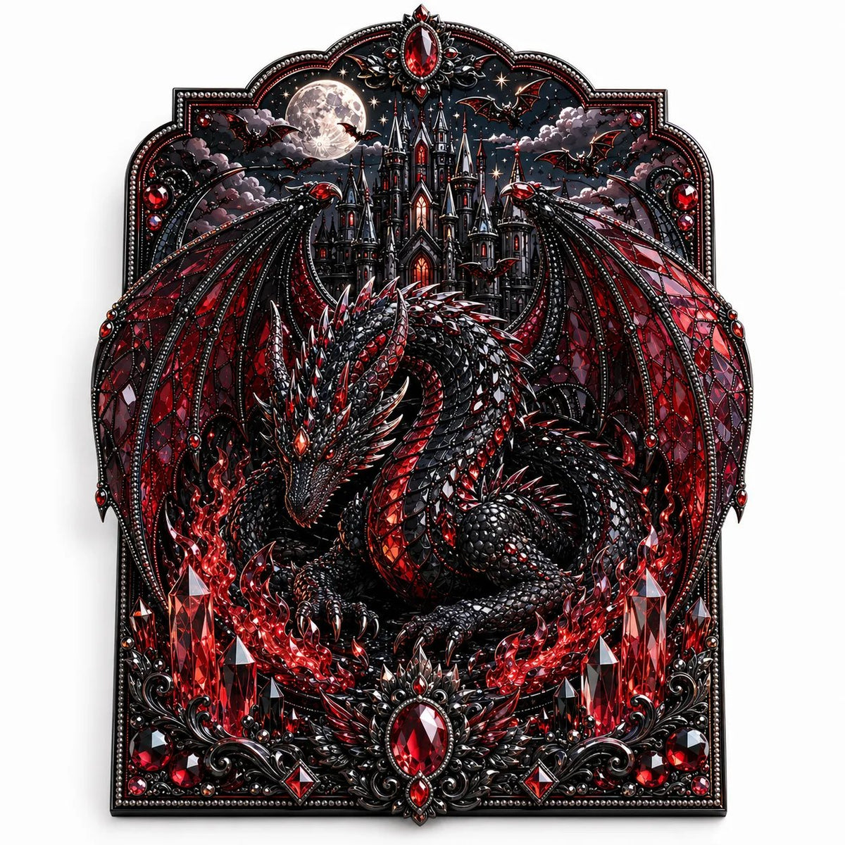 🐉💎3D Lager På Lager Drake Diamantmålningskit, 5 Stilar Fantasykristall