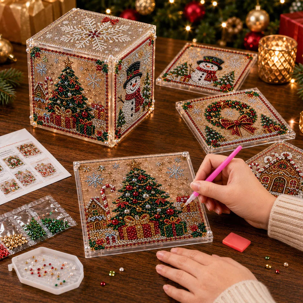 3D Christmas Diamond Painting Gift Box DIY Kit
