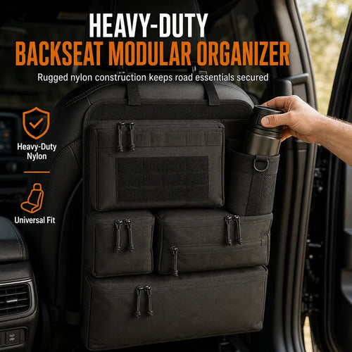 Tactical Car Backseat Organizer 🚙 – Heavy-Duty Nylon Storagev