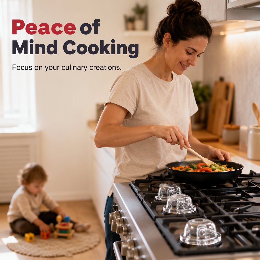 🛡️ Clear Stove Knob Covers & Oven Door Lock Set for Child Safety 🔒