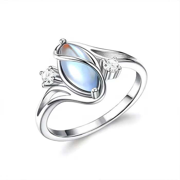 💍Oval Moonstone Geometric Ring