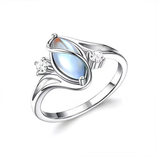 💍Oval Moonstone Geometric Ring