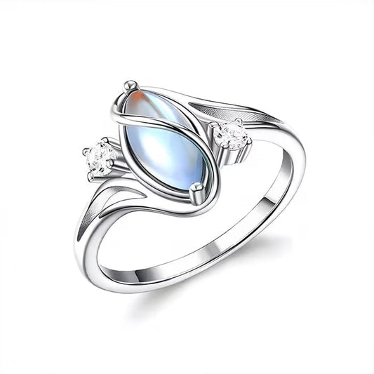 💍Oval Moonstone Geometric Ring