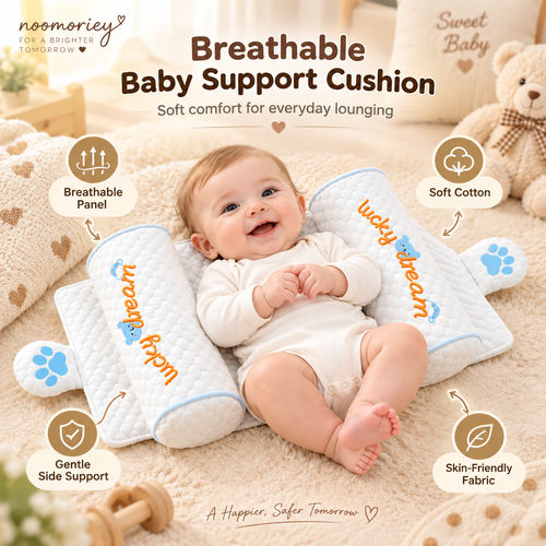 🎀 Infant Head-Shaping Pillow with Adjustable Neck Support, 0–6 Months