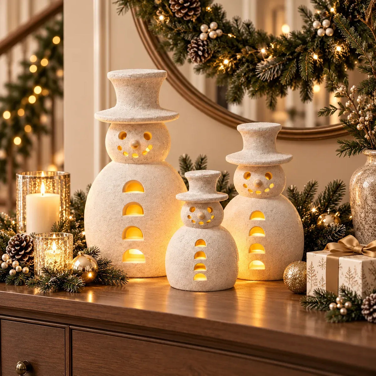 🔥😍🤍 40% OFF | Neutral Snowman Glow Decor – Beautiful by Day, Magical by Night