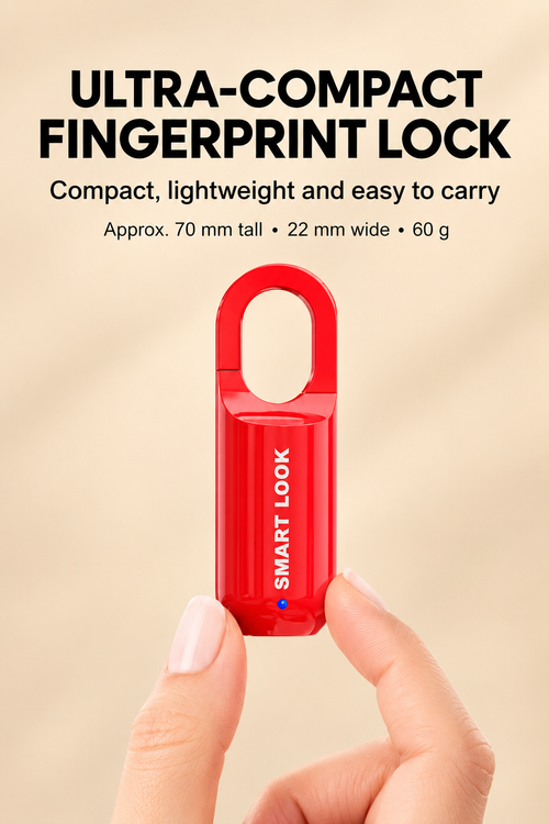 SMART LOOK fingerprint padlock product dimensions and design details