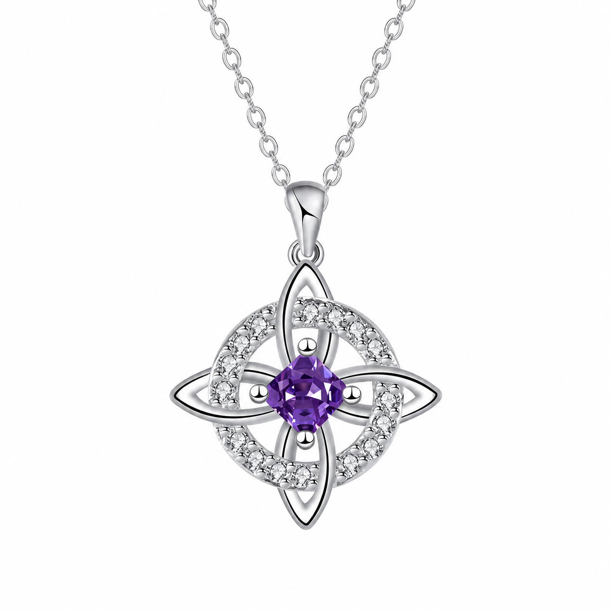 Mystical Birthstone Witches Knot Necklace – Natural Crystal🔮💞Protect Your Loved Ones