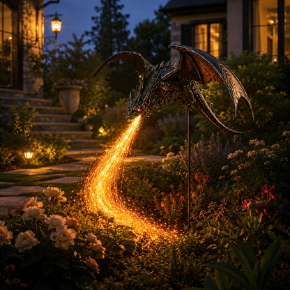 🐉 Dragon’s Ember Solar Garden Decor – Glowing Fantasy Outdoor Accent
