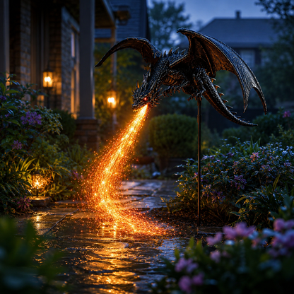 🐉 Dragon’s Ember Solar Garden Decor – Glowing Fantasy Outdoor Accent