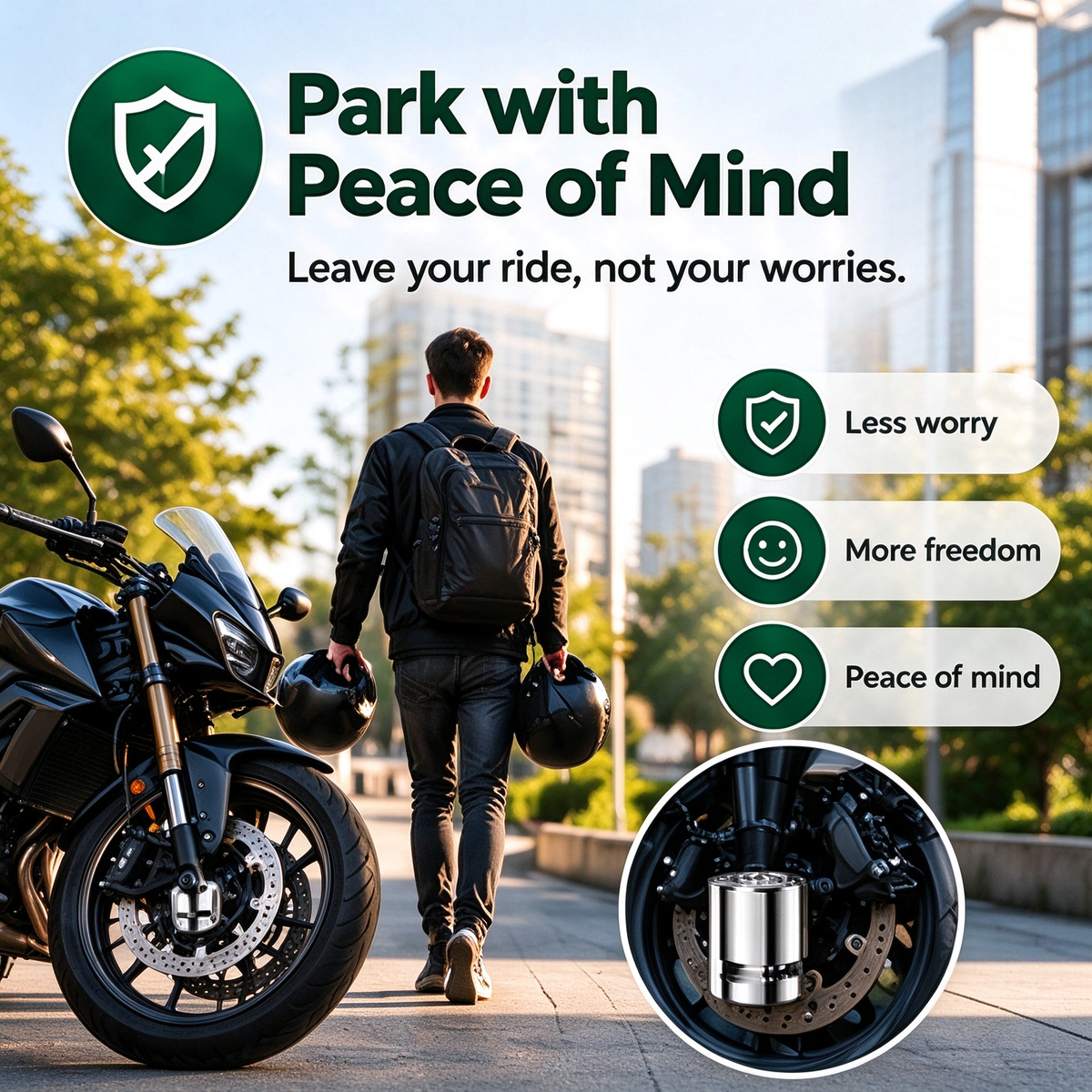 🏍️ Motorcycle Disc Brake Lock – Compact Security for Parked Bikes