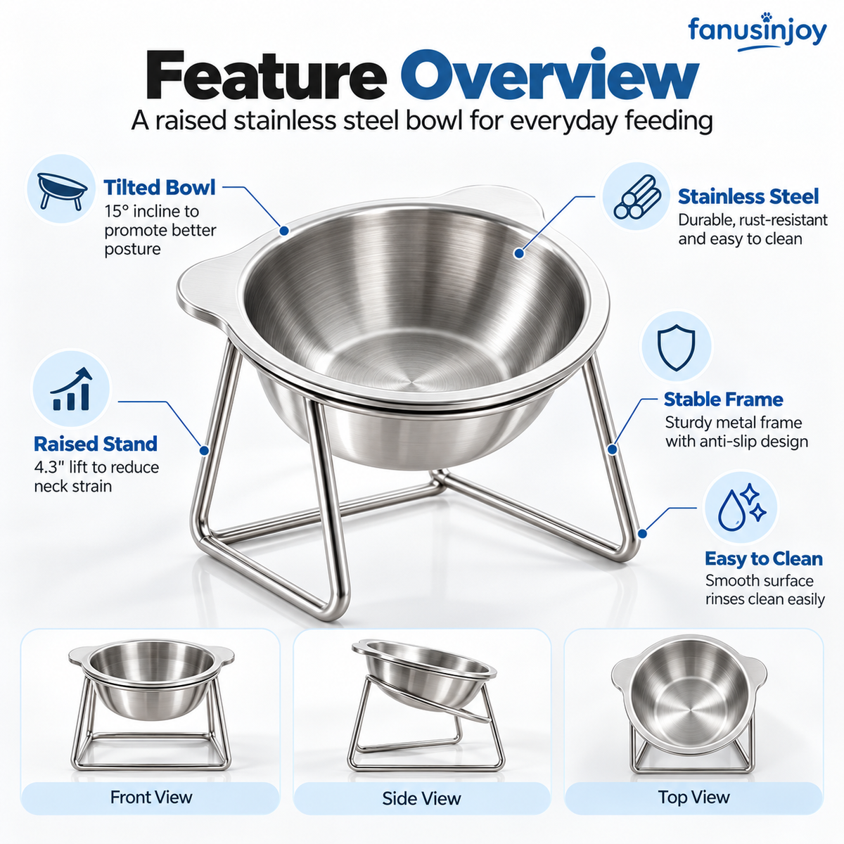15° Tilted Orthopaedic Feeding Bowl🥣🐾