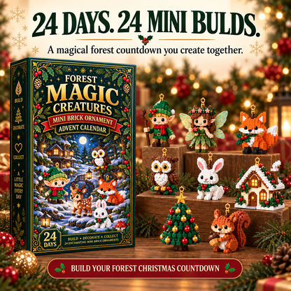 🎄 24-Day Woodland Wonders Advent Calendar ⏳ Build 24 Enchanting Fantasy Creature Ornaments for Your Christmas Tree, Mantel, Wreath and Holiday Decor 🧝‍♀️✨