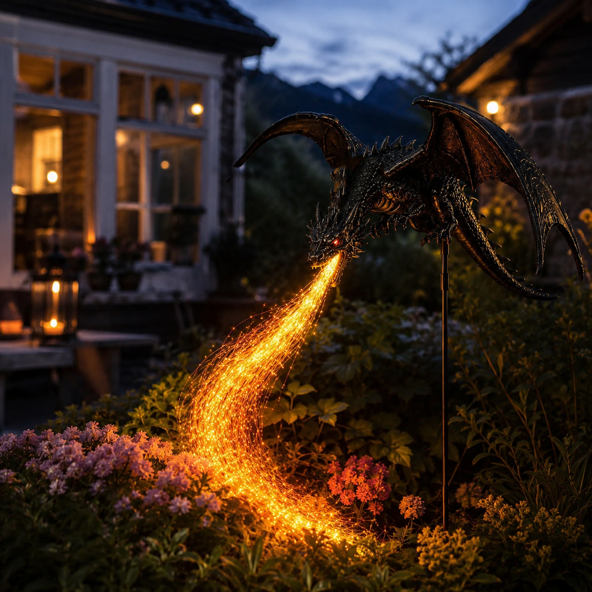 🐉 Dragon’s Ember Solar Garden Decor – Glowing Fantasy Outdoor Accent
