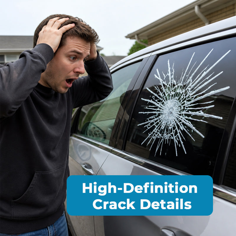 💥3D Car Window Shatter Prank Decal