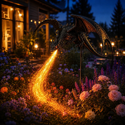 🐉 Dragon’s Ember Solar Garden Decor – Glowing Fantasy Outdoor Accent