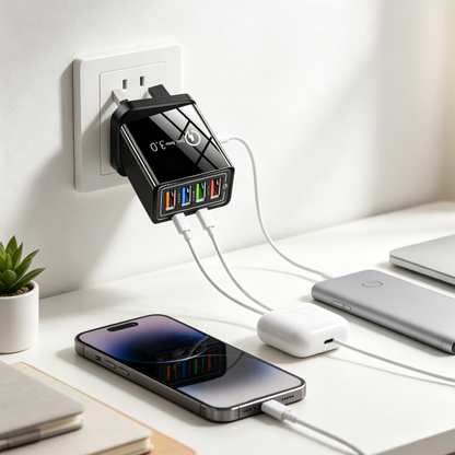 ✨Last Day 50% OFF – The Charger Big Tech Hates | 4-Port Quick Charge 3.0 + AI Performance Boost