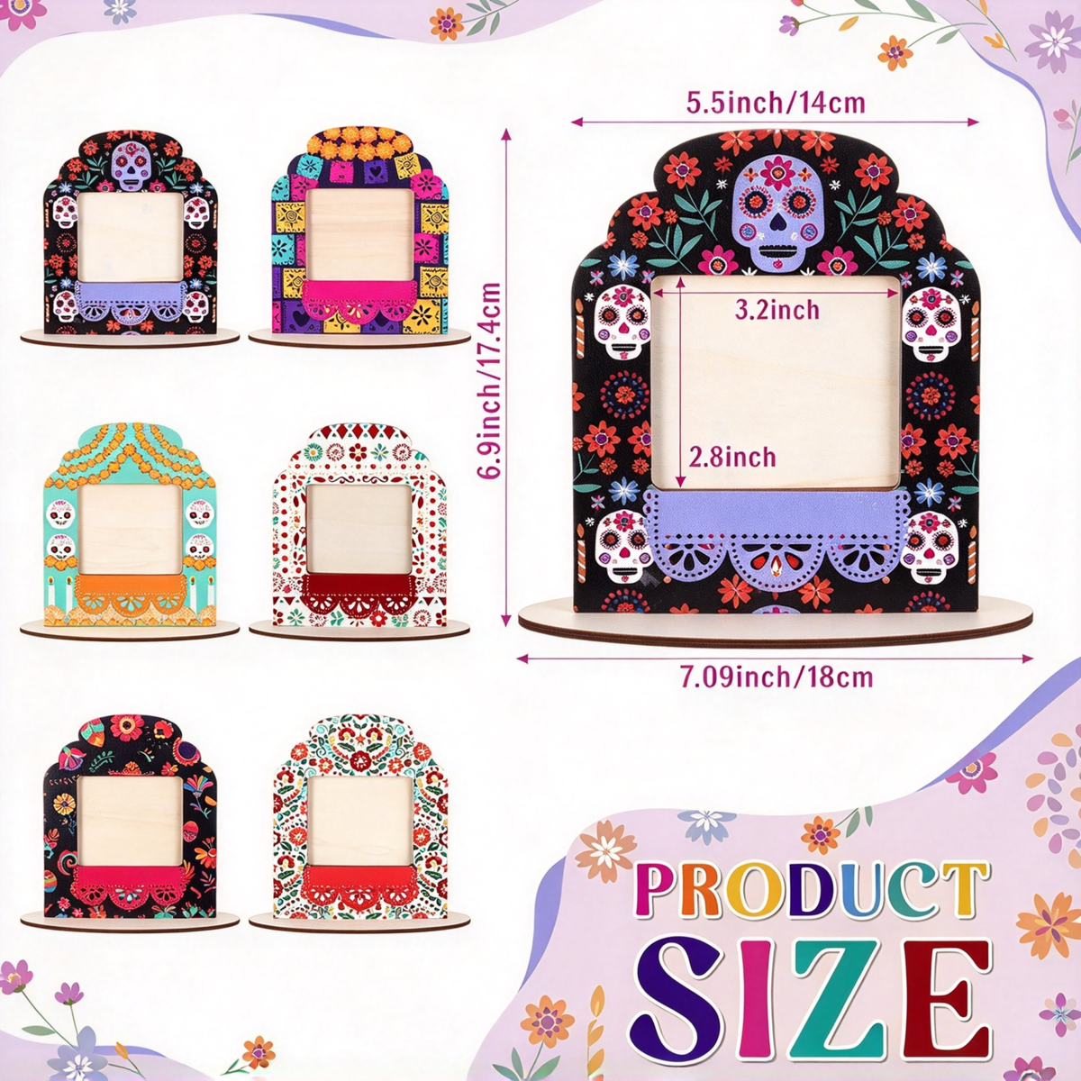 Marco decorativo para fotos del Día de los Muertos💀Day of the Dead Decorative Photo Frame