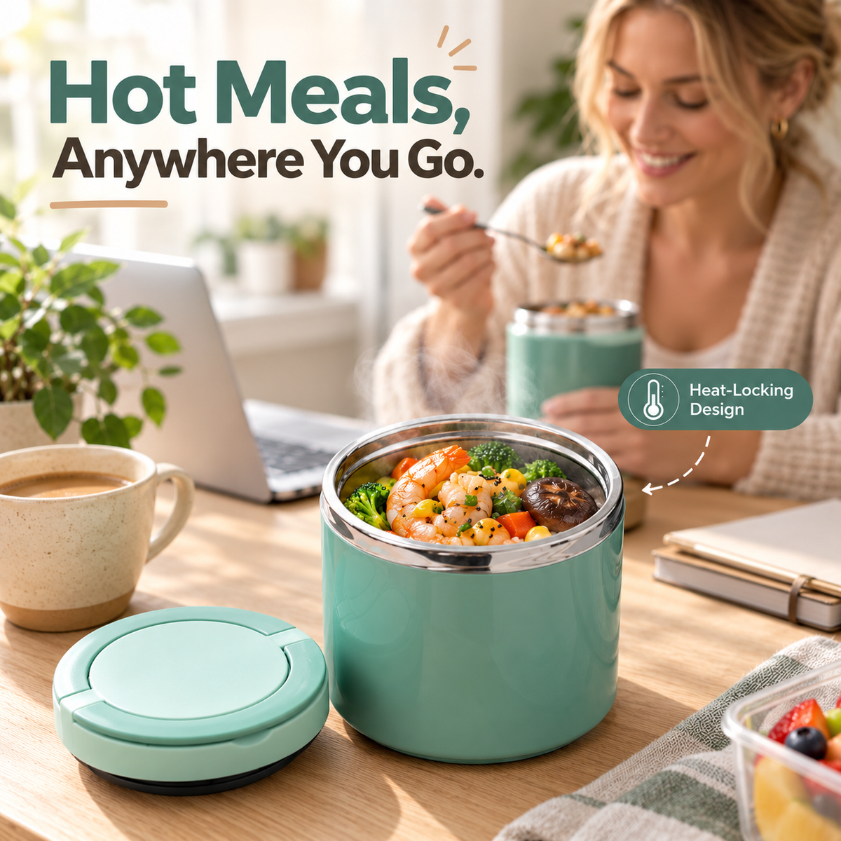 Portable Insulated Stainless Steel Lunch Box