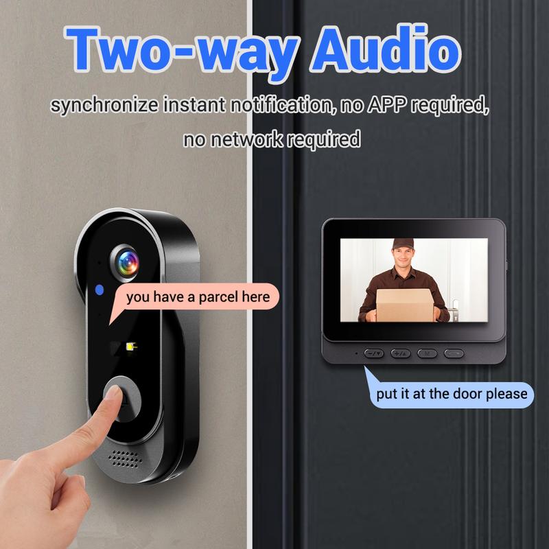 🔥 OVER 50% OFF !! 🔔 Doorbell Camera with 4.3" Screen 📱 Easy Setup & Clear Viewing