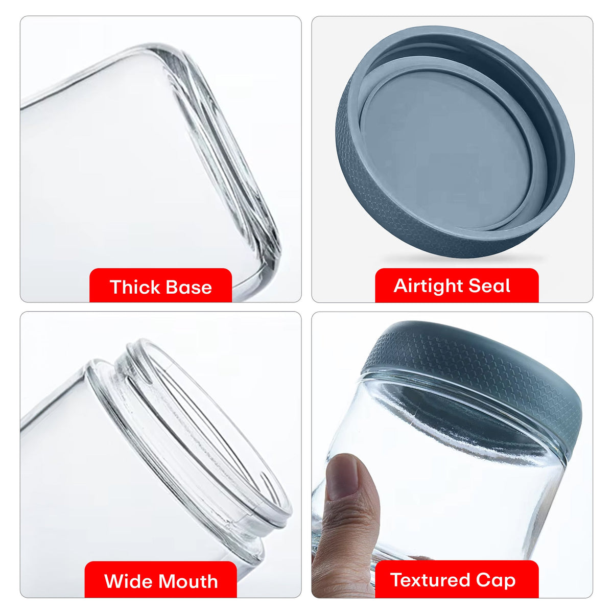 Storage Glass Jar Set Of 6 350 ml