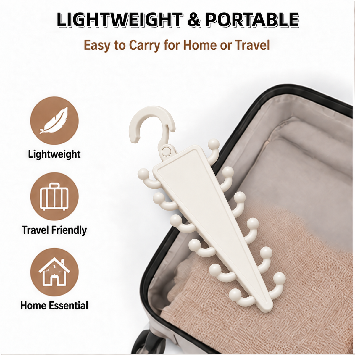 Space-Saving 12-Hook Rotating Closet Organizer