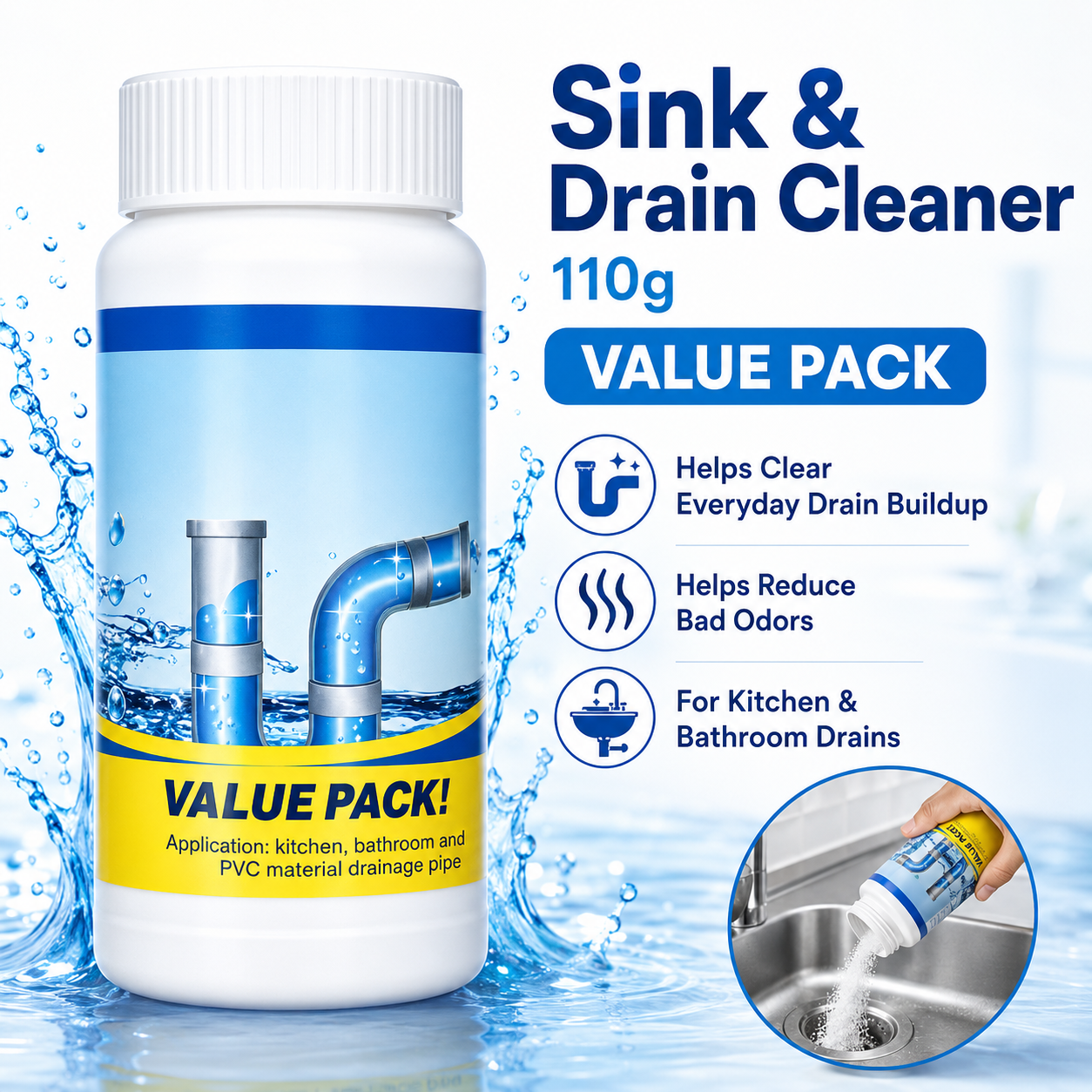 ⏰Last Day Surprise Price: Buy 1 Get 1 Free🔥SINK & DRAIN CLEANER