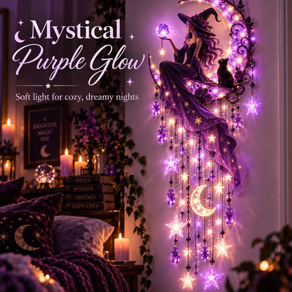 Halloween Witch Wall Light 🔮 – Enchanting Gothic Decor for Empty Walls