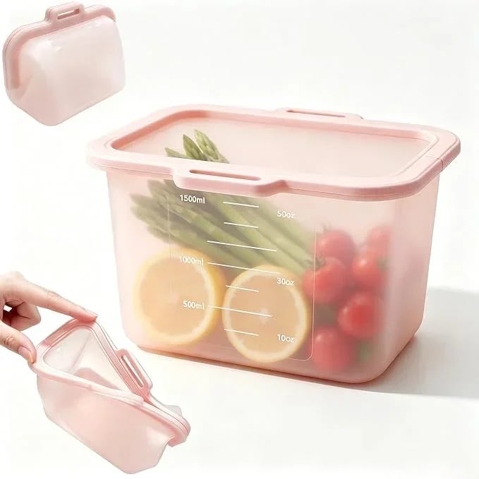 ✨💥🥬Reusable Silicone Food Storage Bags, Magnetic Seal, 50oz
