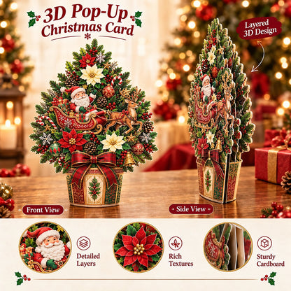 💯🌲 Pop-Up 3D Christmas Tree Card ✨ Turns Into Freestanding Festive Table Decor
