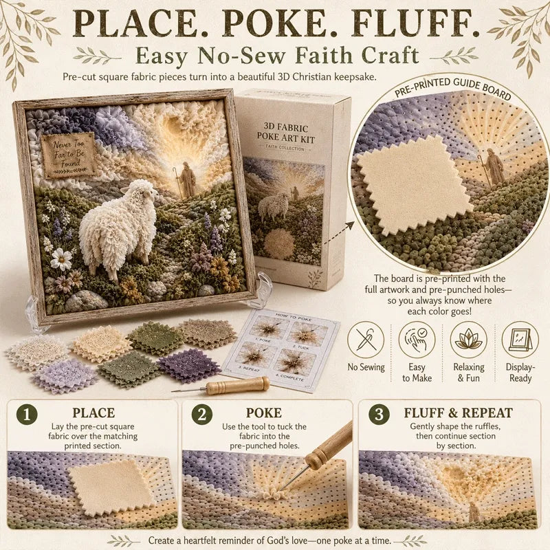 ✝️ Christian 3D Fabric Craft Kit – Faith-Inspired Poke Art Project