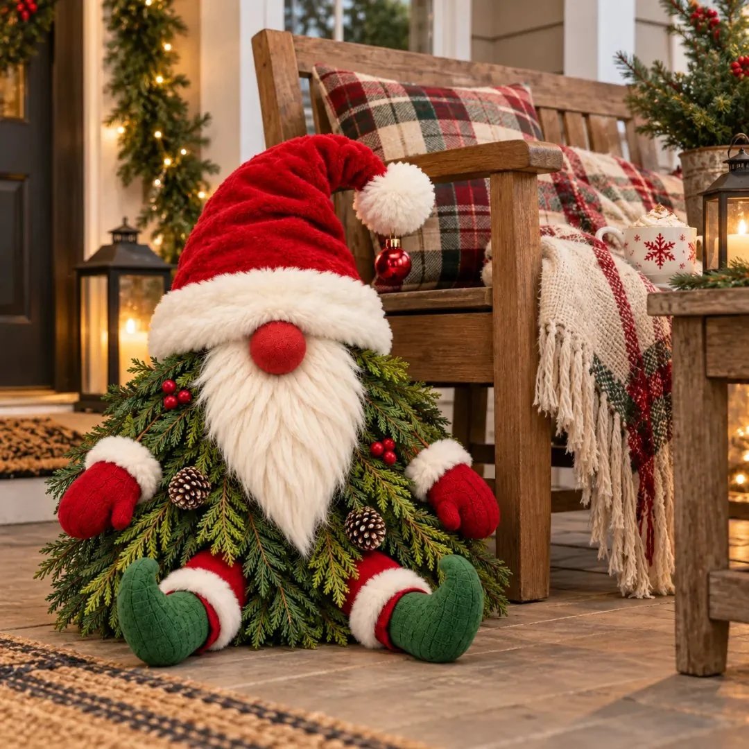 💯🎅 Sitting Christmas Evergreen Gnome | Woodland Holiday Decor