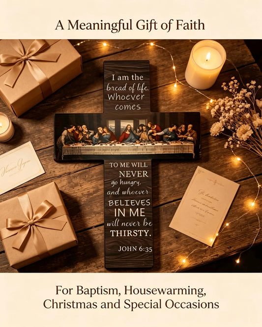 ✝️Last Supper Wooden Faith Cross – Timeless Religious Wall Decor