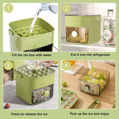 🧊✨ Stackable Ice Cube Tray with Storage Bin – Freeze, Store & Serve with Less Mess