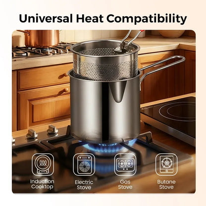 🍟 304 Stainless Steel Multi-Purpose Fryer Set with Crisping Rack