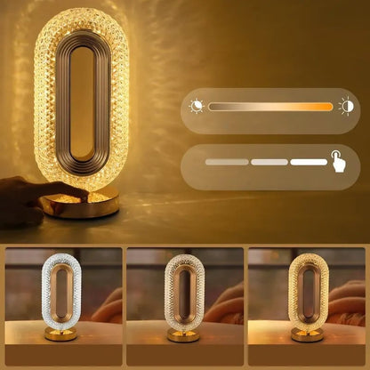 ✨ Crystal Glow Bedside Lamp – Elegant Nightstand Lighting for Cozy Spaces