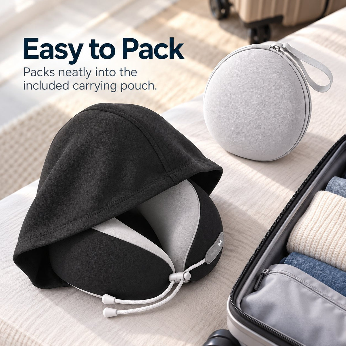 ✈️😴 Hooded Travel Neck Pillow – Cozy Privacy & Support On the Go