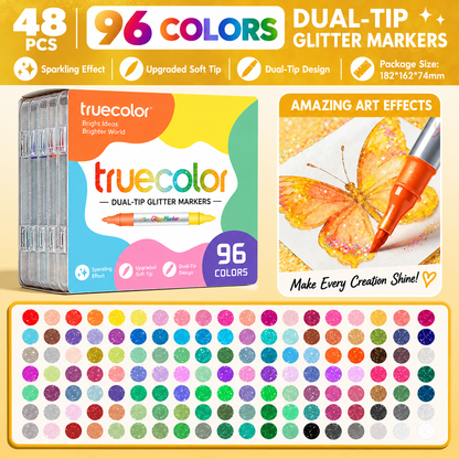 🎉🎁Magic Glitter Outline Markers✨Double-Ended Dual-Color Art Pens