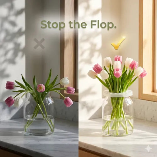 🌸 Stretch-Fit Flower Arranging Grid – Reusable Silicone Vase Holder | 1-Pack