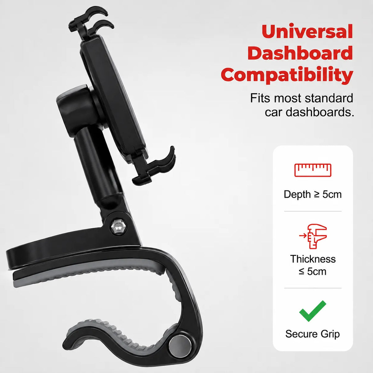 360° Swivel Dashboard Phone Holder 🚗 – Adjustable In-Car Mount | 1 Piece