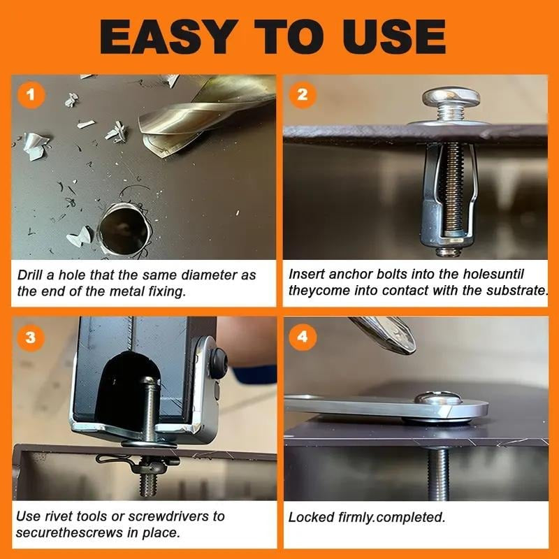 🔩 30/90-Piece Button Rivet Locking Nut Kit – Secure Snap Fastener Set