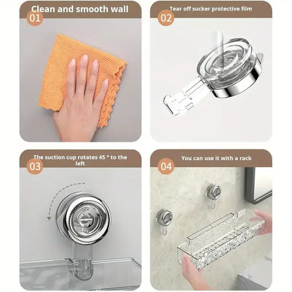 Clear Suction Cup Storage Holder ✨ – Rectangular Corrugated Organizer