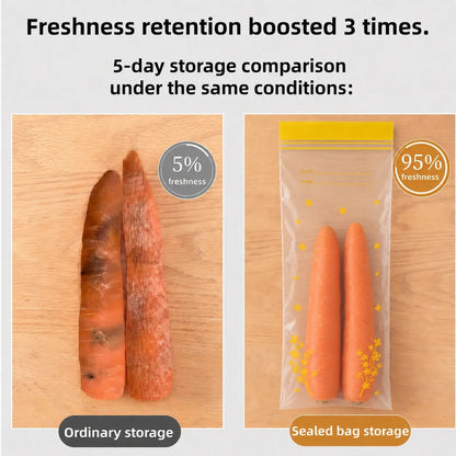 15PCS Thick Double Seal Food Storage Bags, Reusable Self-Sealing Pouches 🥡