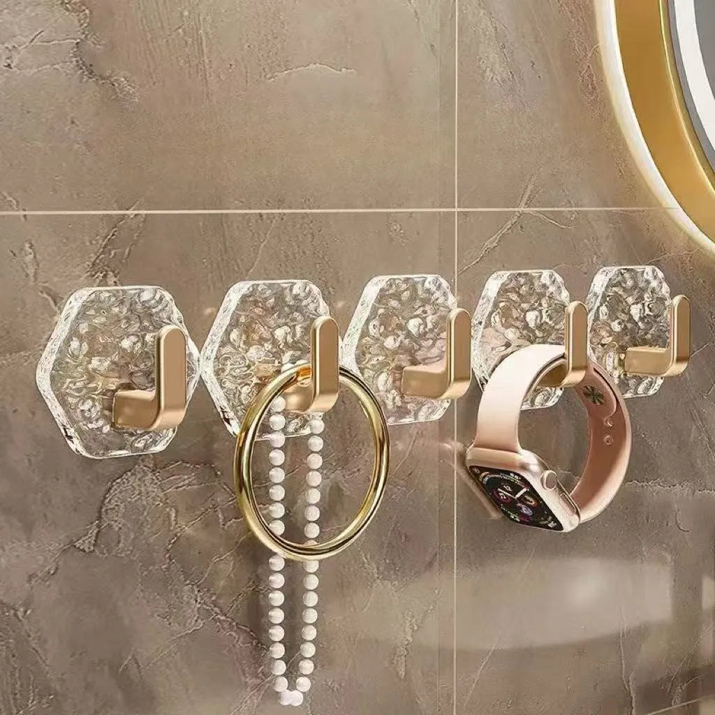 🔥✨10 Pack Hexagonal Ripple Heavy Duty Hooks for Bathroom, Kitchen & Household Organization