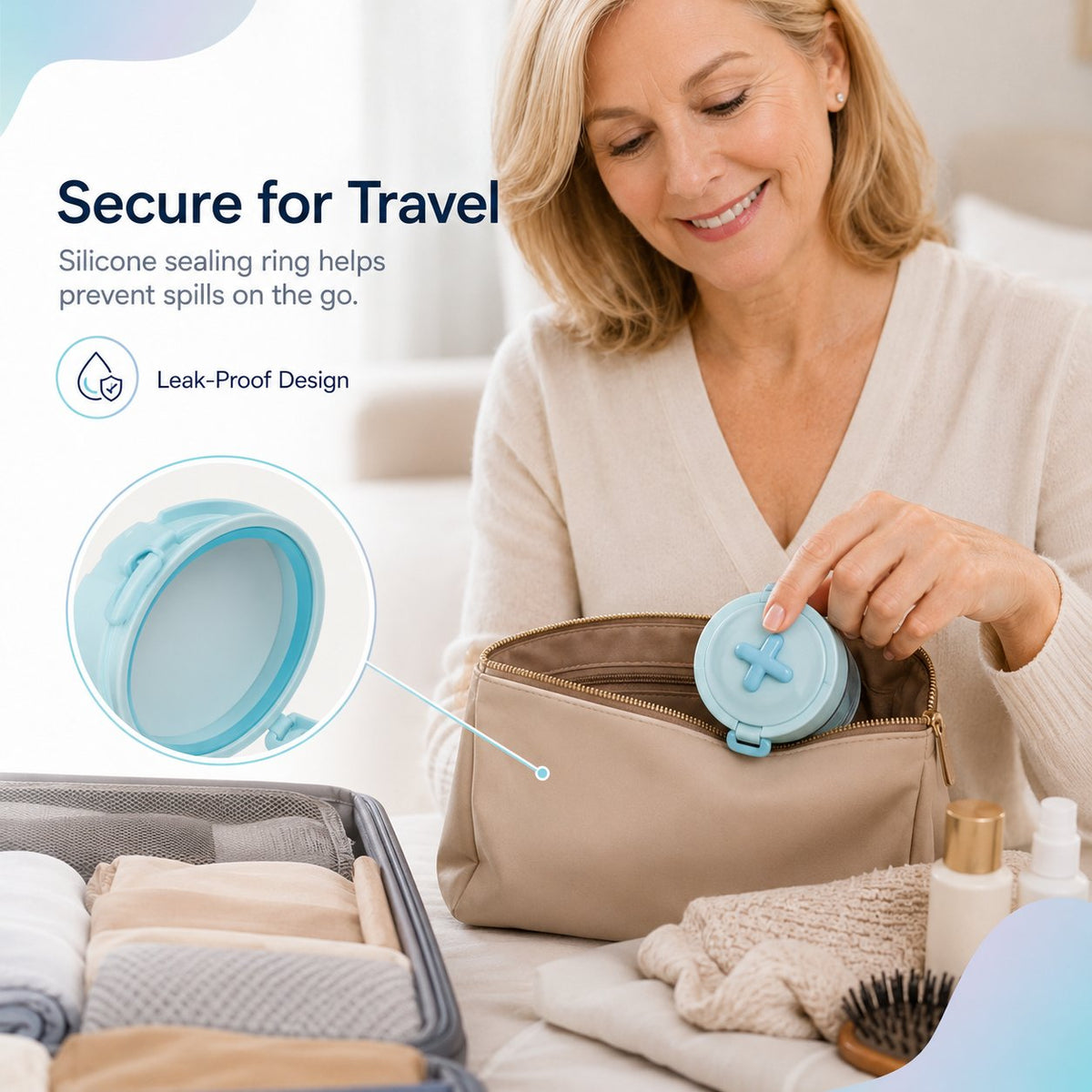 💯💧 50% OFF - Portable Retainer and Denture Cleaning Case with Magnetic Lifting Tray