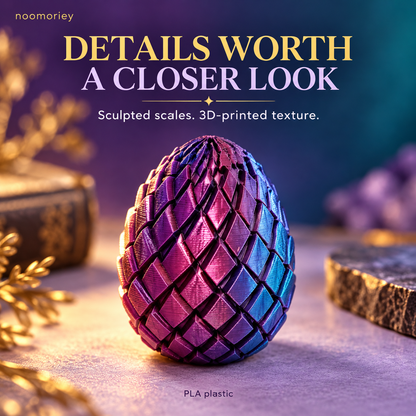 🐉 3D Printed Dragon Egg – Articulated Dragon Inside, Colorful Fantasy Collectible & Surprise Gift