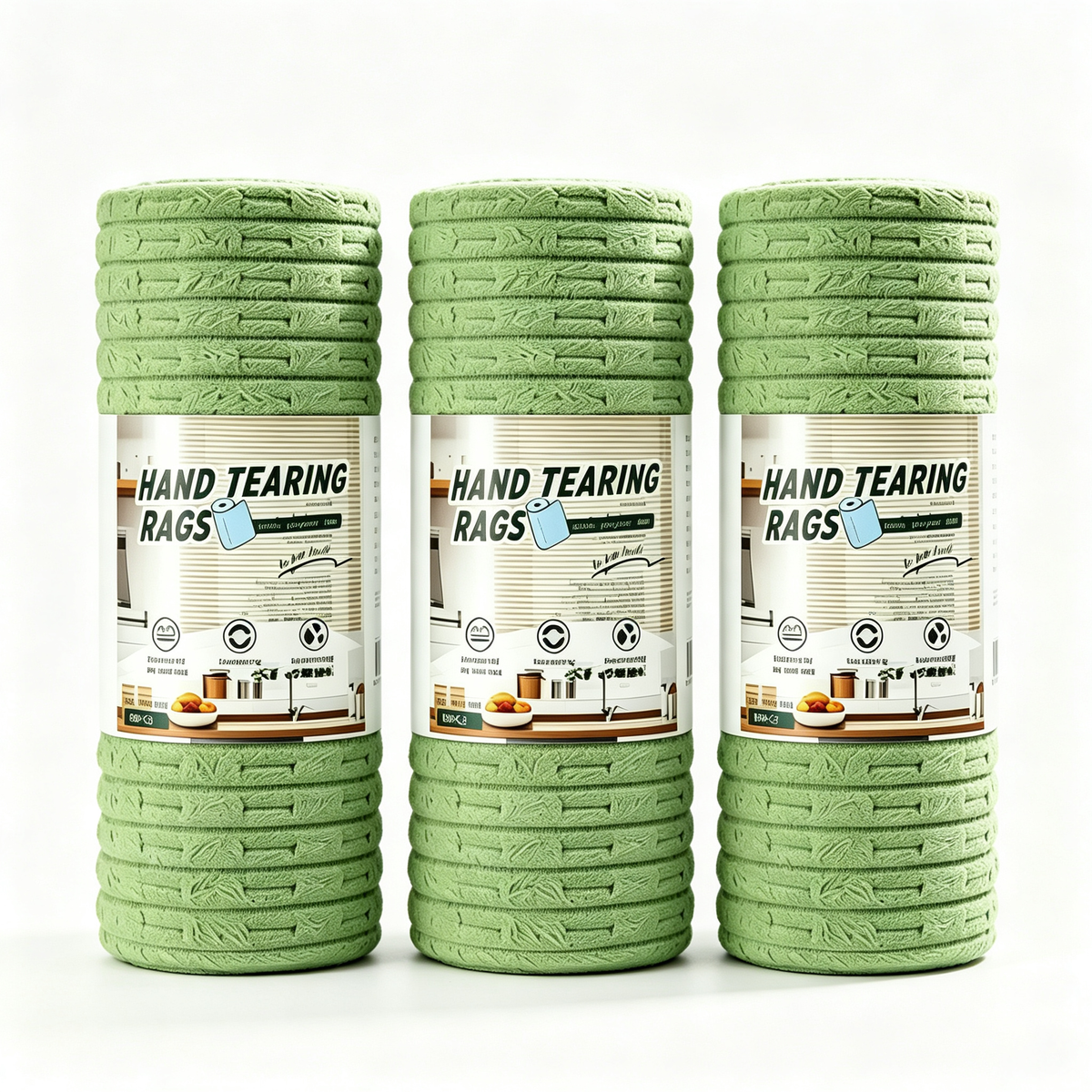 20 PCS Tearable Antibacterial Cleaning Cloths, 10A-Grade Reusable Wet/Dry Lint-Free Rags, Streak-Free Scrubbing Towels for Kitchen, Car, Glass & Electronics (10″x10″)