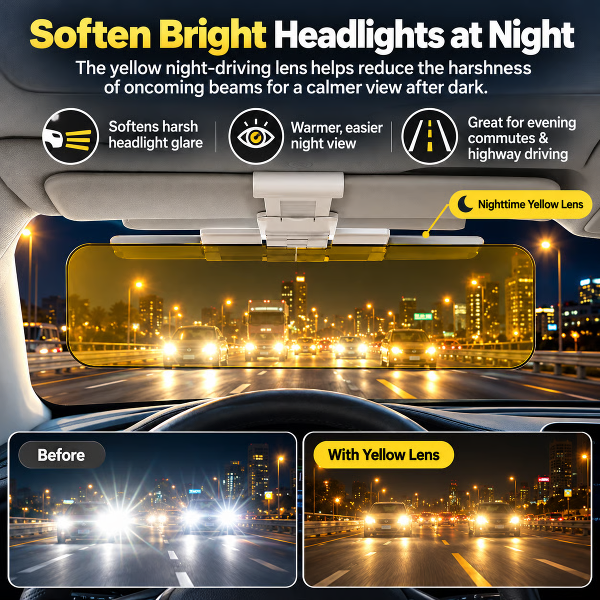 🚗Sun Visor for Car Universal Anti-Glare Polarized Visor Extender